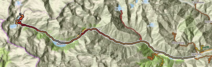 Routekaart Colle del Nivolet